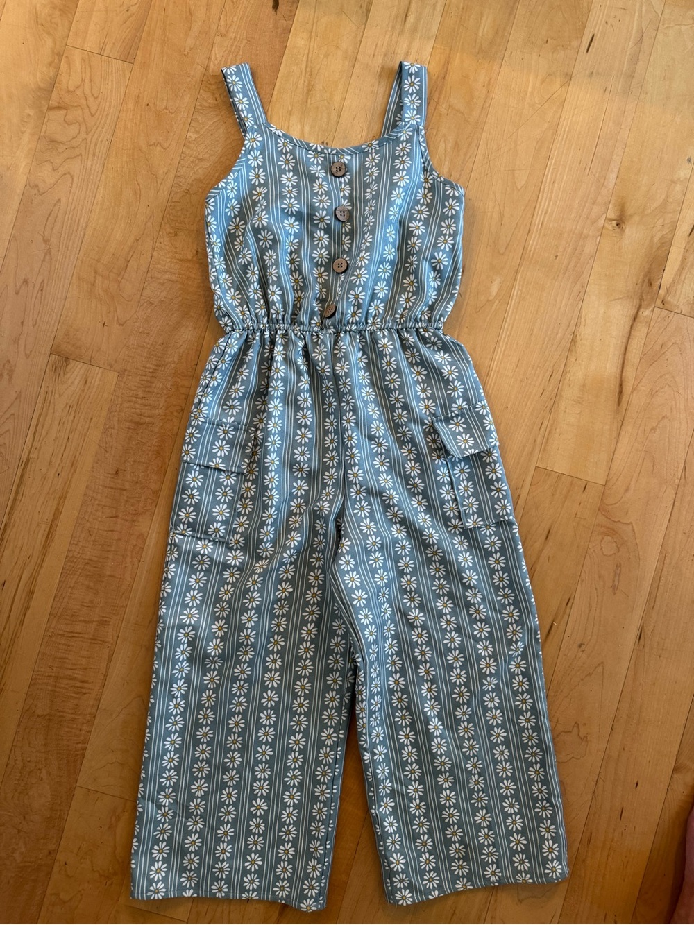Girls Lily Bleu Daisy-Striped Romper